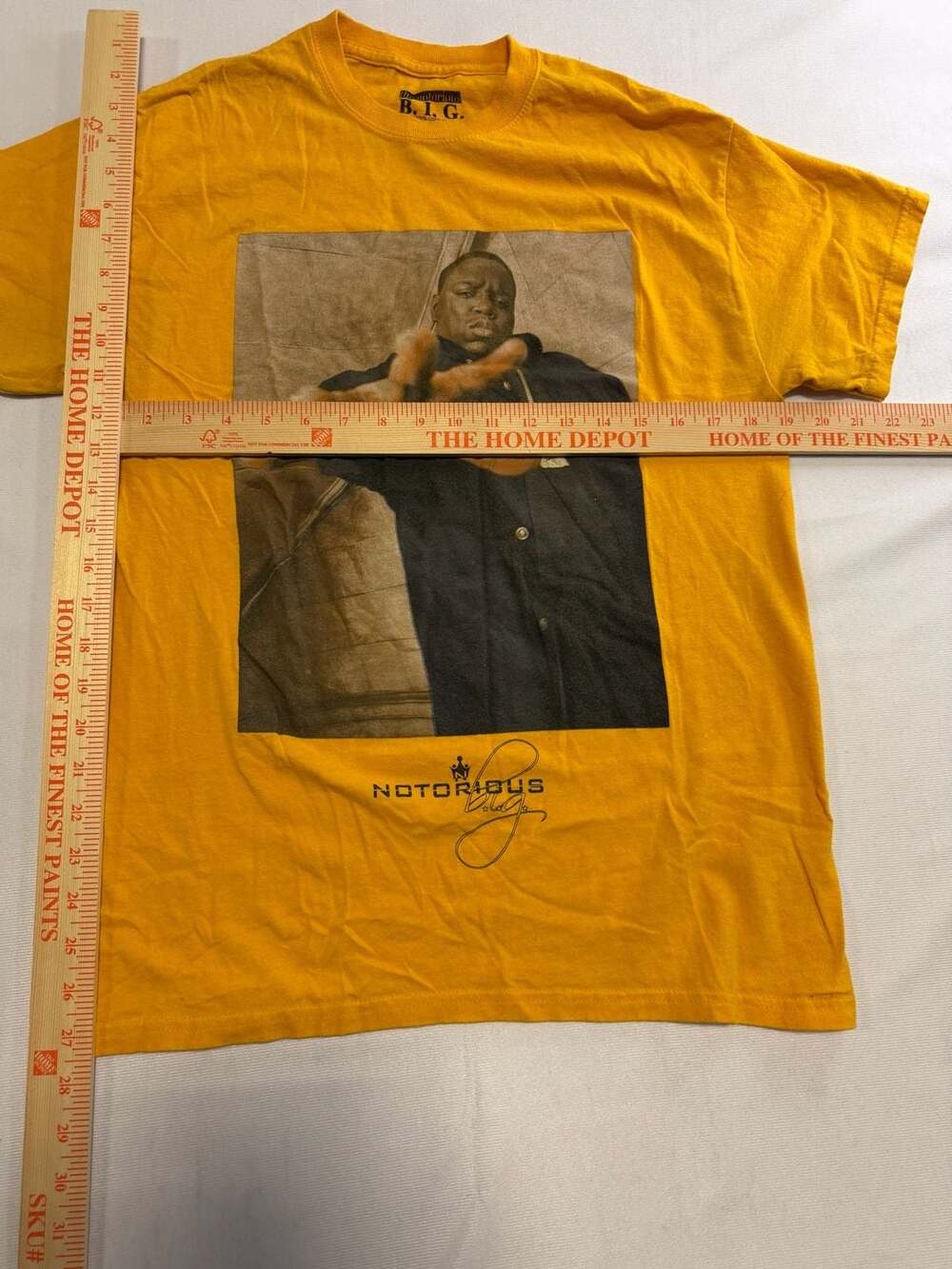 The Notorious B.I.G. Shirt Mens M Yellow Short Sleeve Hip Hop Rap Biggie Tee - Picture 4 of 6